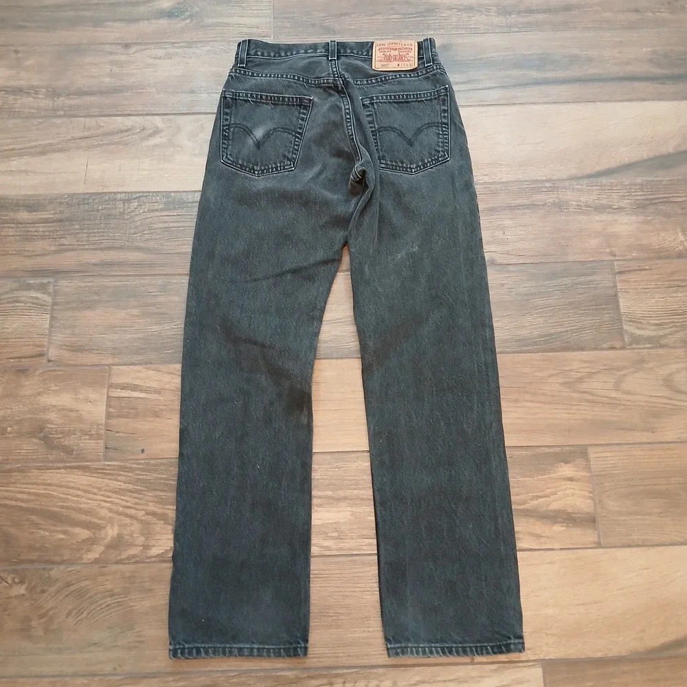Levi's 505 Jeans Mens 29x32 Black Denim Straight Cotton Regular Y2K (FITS 28x30)
